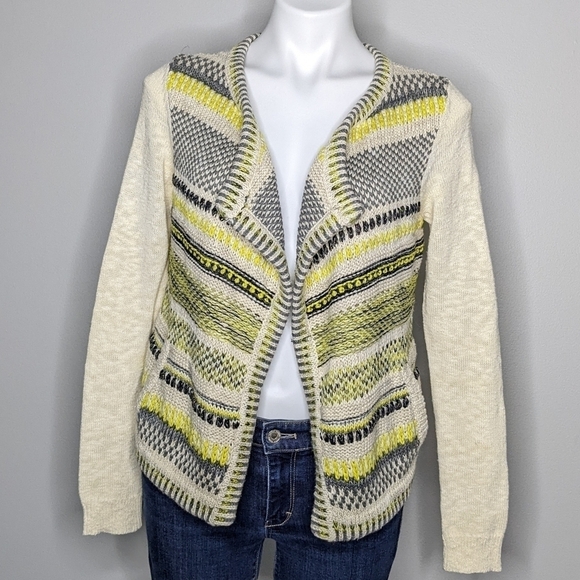 Anthro Moth cream yellow open cardigan sweater S - Picture 1 of 8